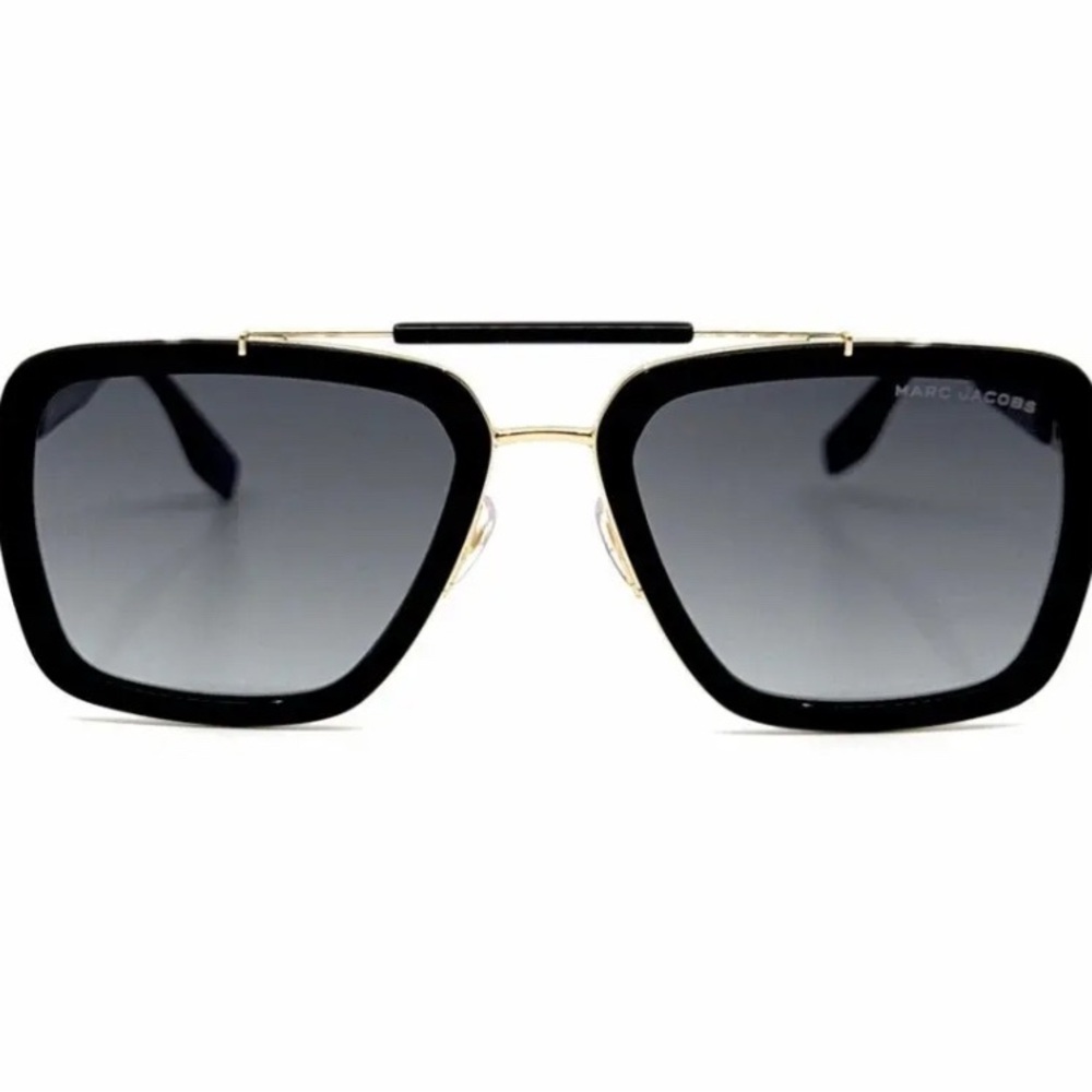 NEW Marc Jacobs Black & Gold Sunglasses + Yellow Case/cleaning cloth 55-20-140 - Picture 2 of 5